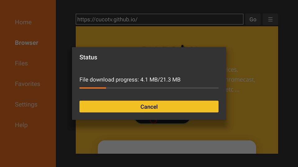 progress of your download cucotv