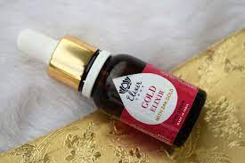 What are the main effects of Gold elixir serum on skin?